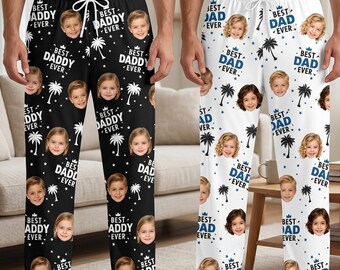 Custom Photo Face Pajama Pants, Dad Ever Lounge Wear, Father's Day Gift