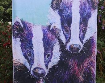 Badger Fleece Blanket: Original Art Baby Blanket (146cm x 96cm)