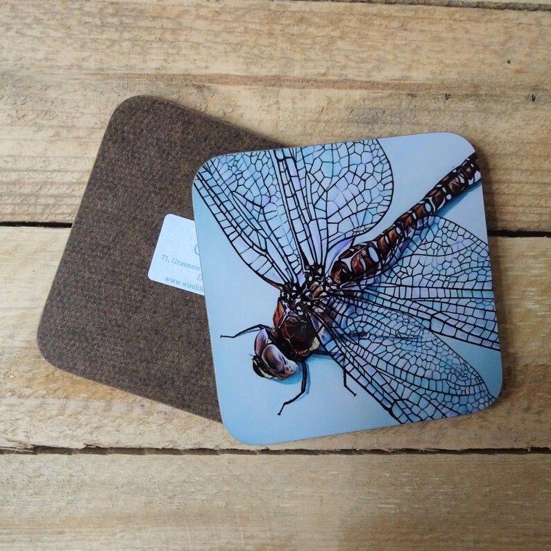 Dragonfly Wooden Coasters with a High Gloss Finish Set of 2 Etsy