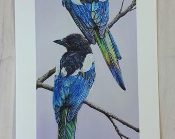 Magpie Limited Edition Giclee Art Print - Joy - 5" x 12.5"