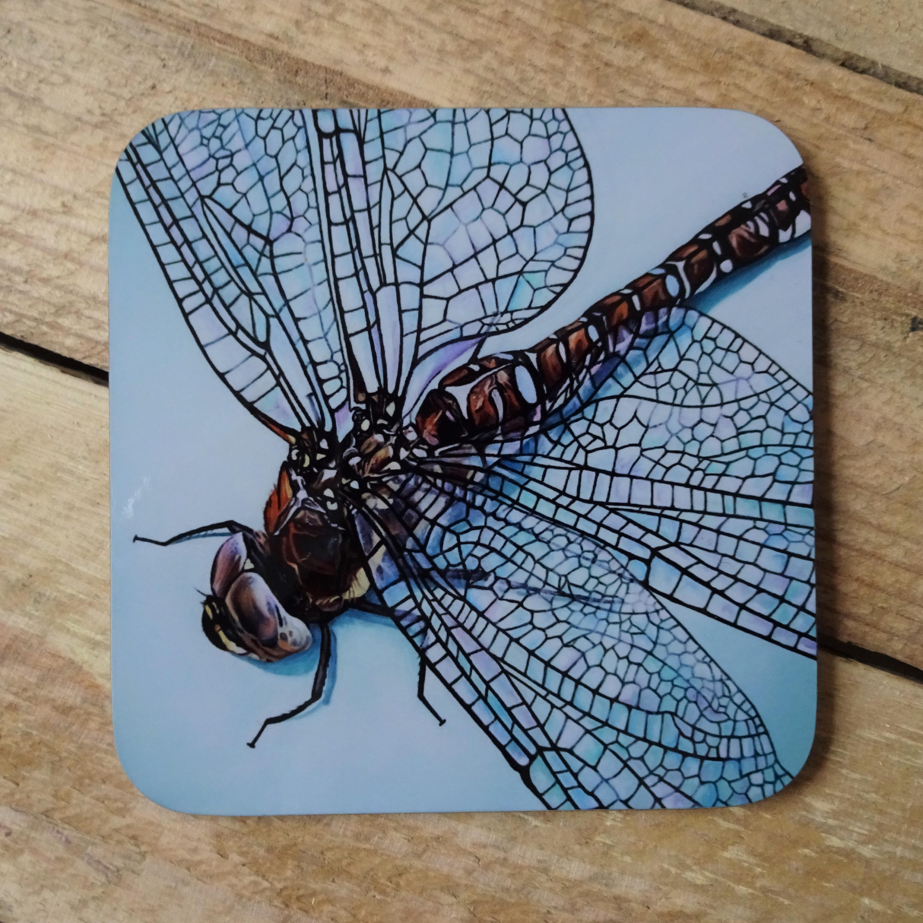 Dragonfly Wooden Coasters with a High Gloss Finish Set of 2 Etsy