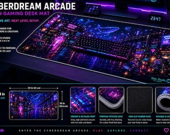 Cyberpunk Gaming Desk Mat | Cyberdream