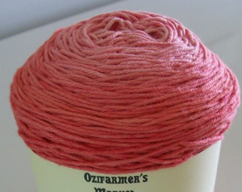 Cotton 4ply.  Gradient hand-dyed fingering weight cotton. 100gm Azalea