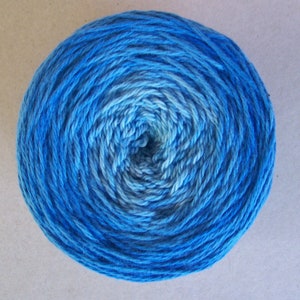 Gradient Blue Cotton Yarn: Hand-Dyed DK Azure