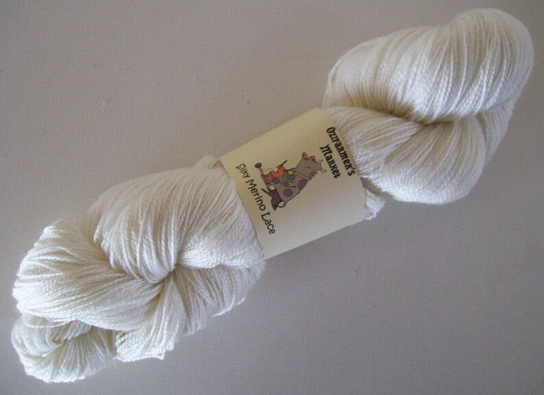 Vanilla Silky Merino Lace 100gm off whiteivory laceweight yarn
