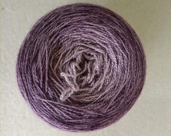 Fil teint en dégradé - Silky Lace : fil mélangé poids dentelle BFL/soie - Aubergine