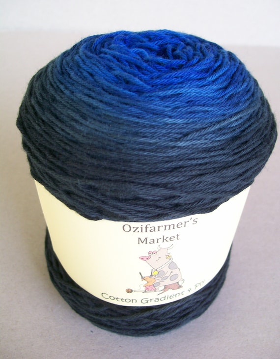 Gradient Dyed 4ply/fingering Weight Cotton Blue Shadow