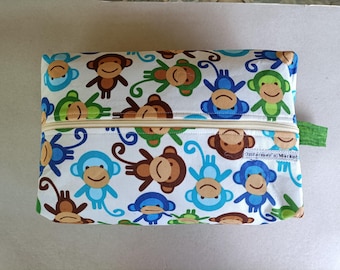 Große Strickkastentasche - Monkeys