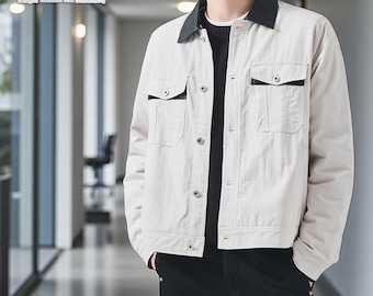 Oversized Utility Jacket | Casual Button Outerwear Top | Daily Wear | Minimal Street Style