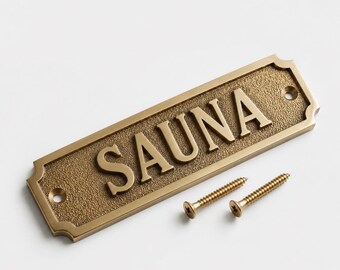 Personalized Solid Brass Kitchen Sign, Custom Engraved Metal Door Plaque