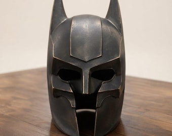 Handcrafted Steel Bat-Inspired Helmet | Gothic Warrior Cosplay Mask, Fantasy Collectible