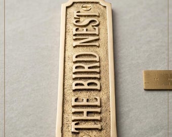 Custom Brass Door Sign, Personalized Room Name Plaque, Engraved Metal Name Plate