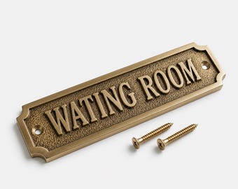 Custom Brass Name Plate, Engraved House Number Sign, Personalized Desk Plaque, Workshop Signage