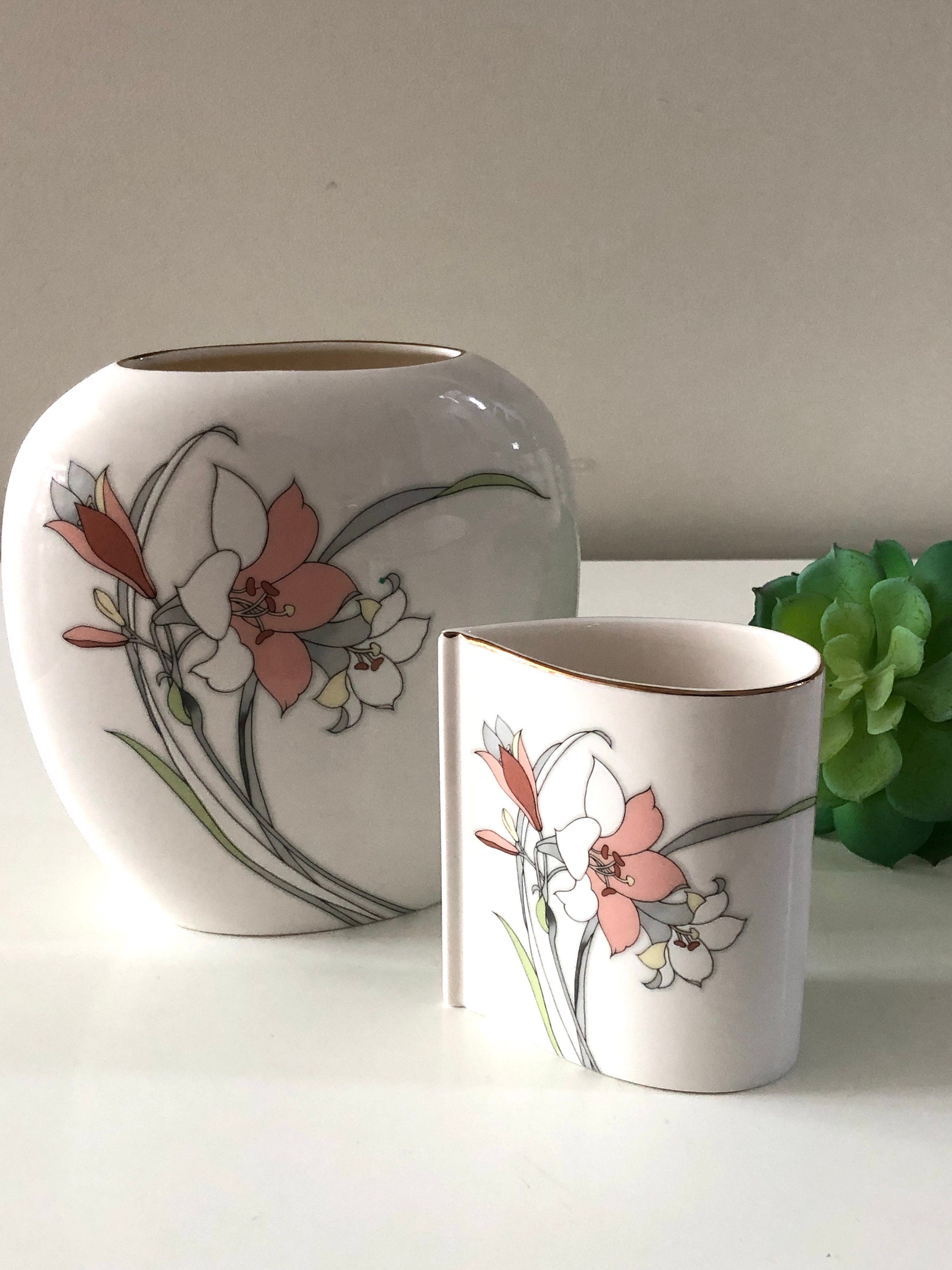 Vintage Japanese Flower Vase + One Free! Made in Japan Retro Mid
