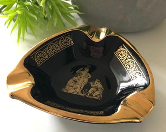 24 K Gold Greek Ashtray 70’s Souvenir Or Gift *Shipping is Free With Second Purchase*