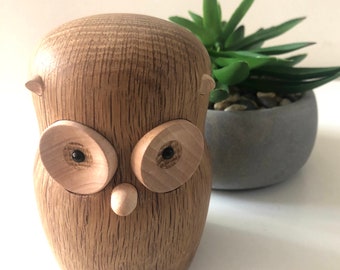 Gunnar Florning Denmark 1959 Wooden Horned Owl Oak Gunnar Flørning Owl Wooden Figure Lourids Lonborg