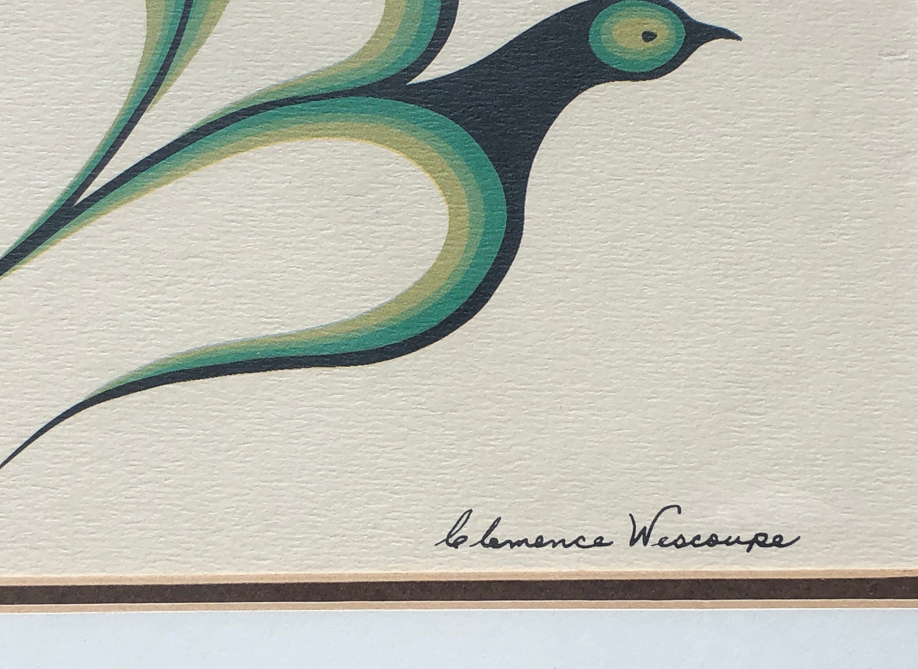 1977 Clemence Wescoupe Signed Rain Birds Serigraph Silkscreen