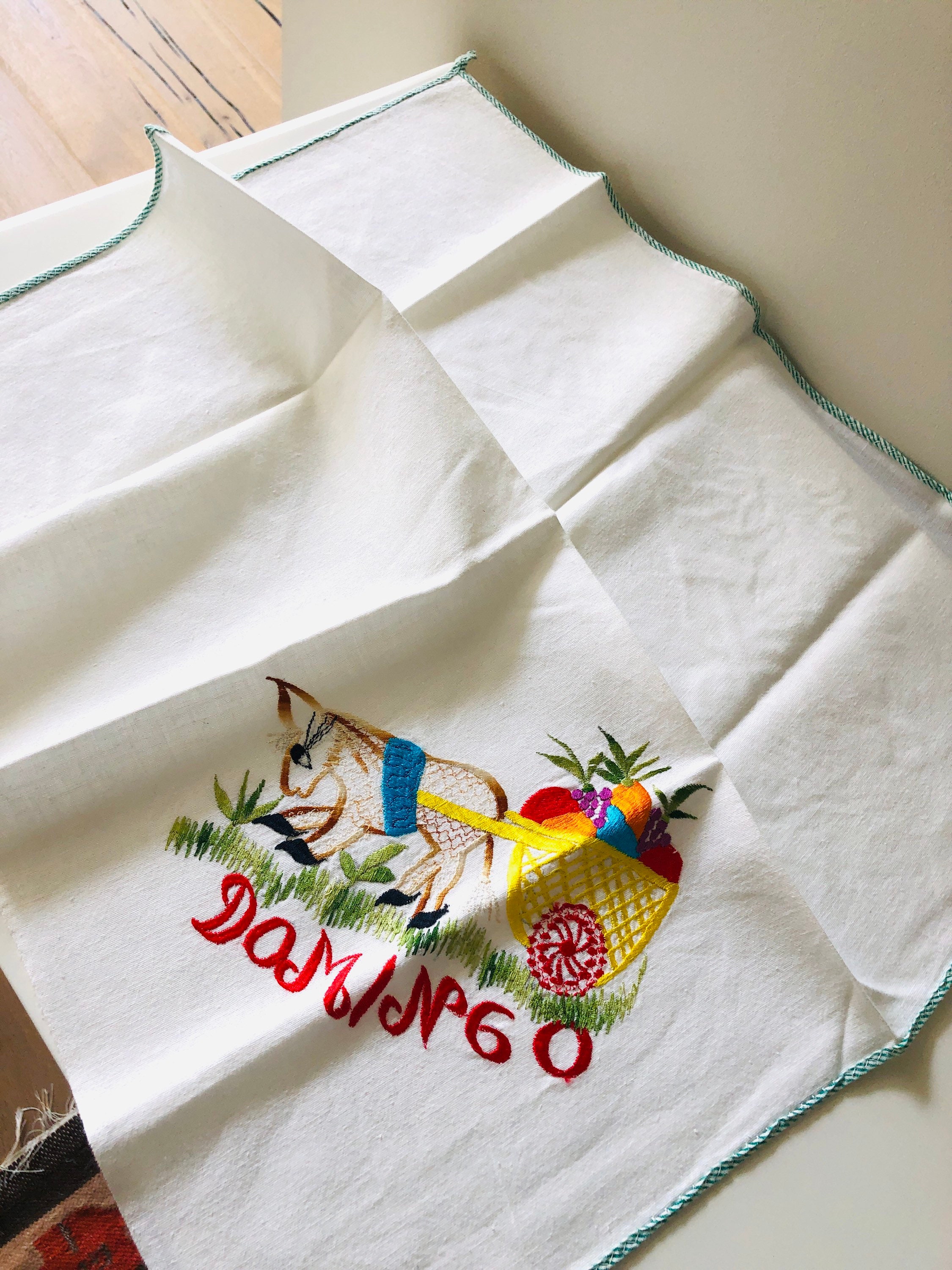 7 Days Of The Week Tea Towels Spanish Embroidered Handmade Etsy