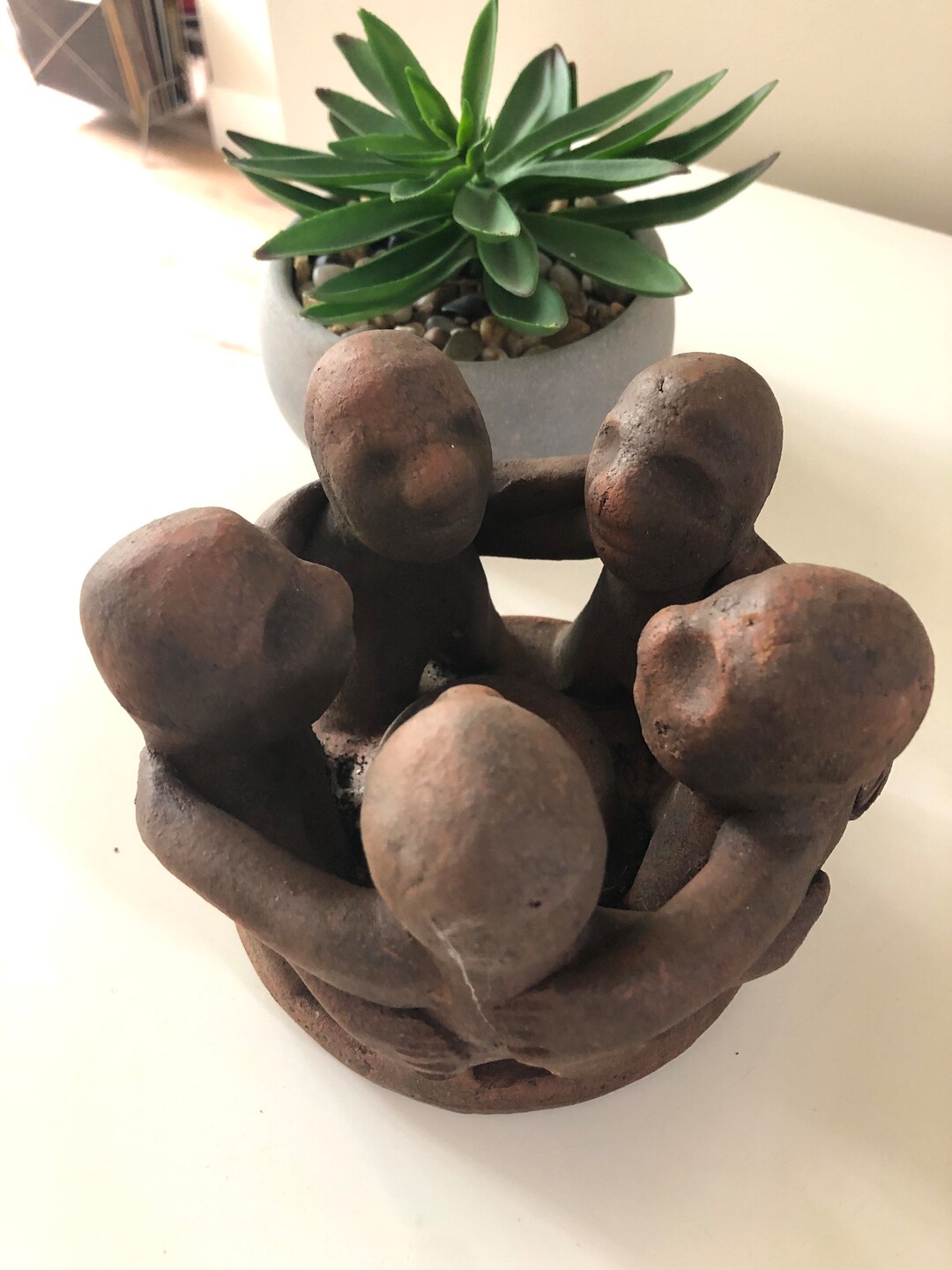 Vintage Circle of Friends Candle Holder Terracotta Incense Spiritual