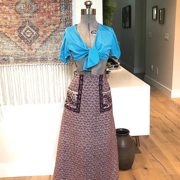 1960s Paisley Sun Dress Souleiado by Charles Demery for The Irish Linen Shop | SMALL