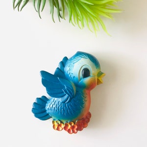 Vintage Blue Bird Chalk-ware 1970 Miller Studio Mid Century Retro Decor Kitschy Kitchen Decor