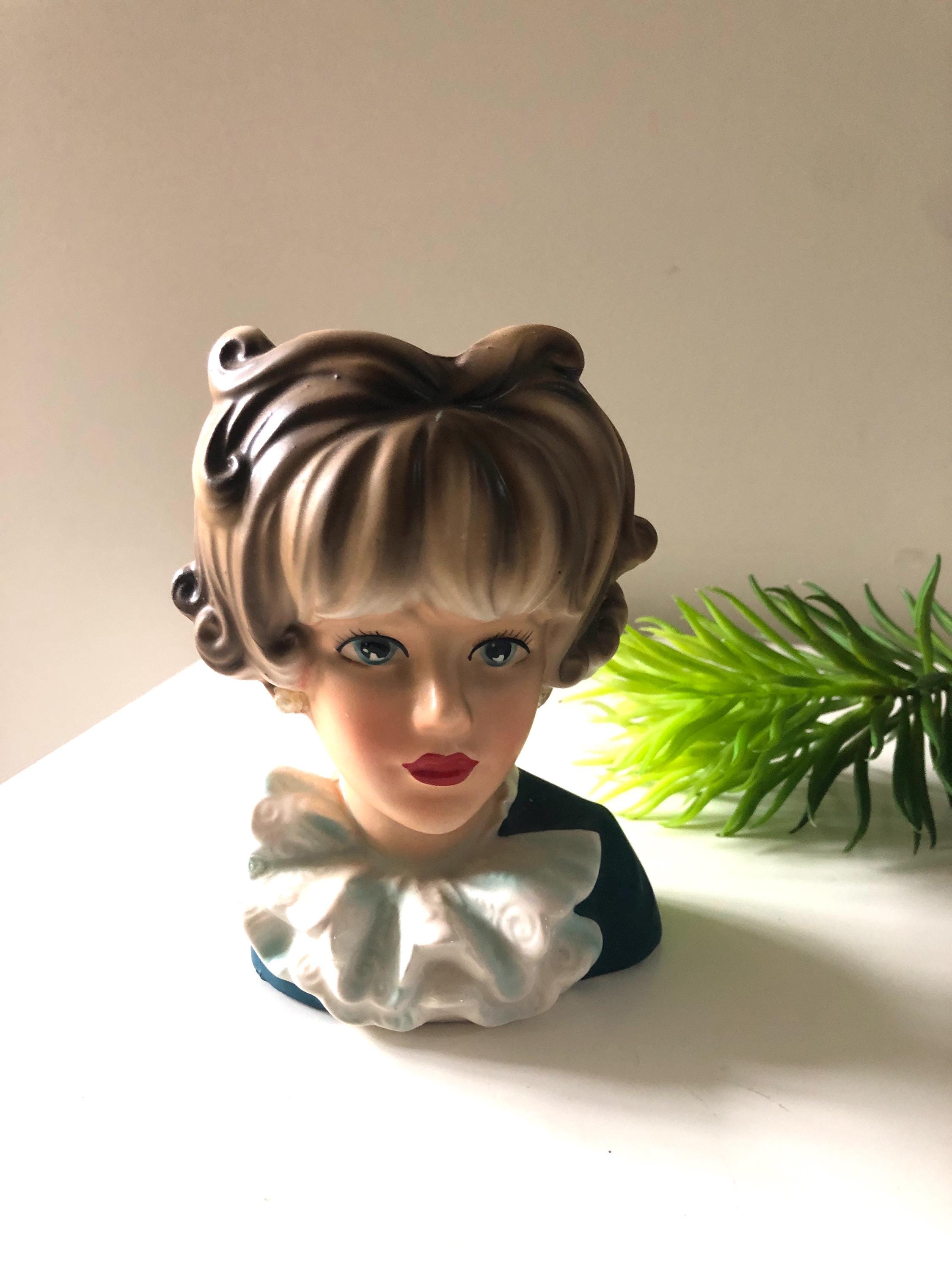 Relpo（レルポ）陶器　花瓶　貴婦人　日本製　ヘッドベース ヴィンテージ SALE Vintage Relpo Lady Head Vase Japan 60's Collectible - Etsy