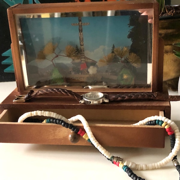 60’s Shadow Box Trinket/Jewelry  Box Souvenir Prospect Point Stanly Park Made In Japan Kitschy!