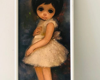 Big Eye Child Lithograph Art By Ozz Franca Ballerina Girl 60's Retro *FRee Shipping With Second Purchase*