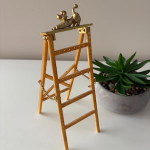 Vintage Poodle On Ladder Earring Holder 1960’s Kitschy Retro Mid Century Decor
