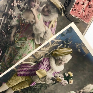 2 Français 1903 Cartes postales Costume Photography Ephemera Collectible Rare Mandolinata