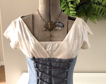 Robe longue vintage en lin EXCALIBOR de style médiéval Robe de bal 100 % coton Adorable ! *Collier cadeau inclus*