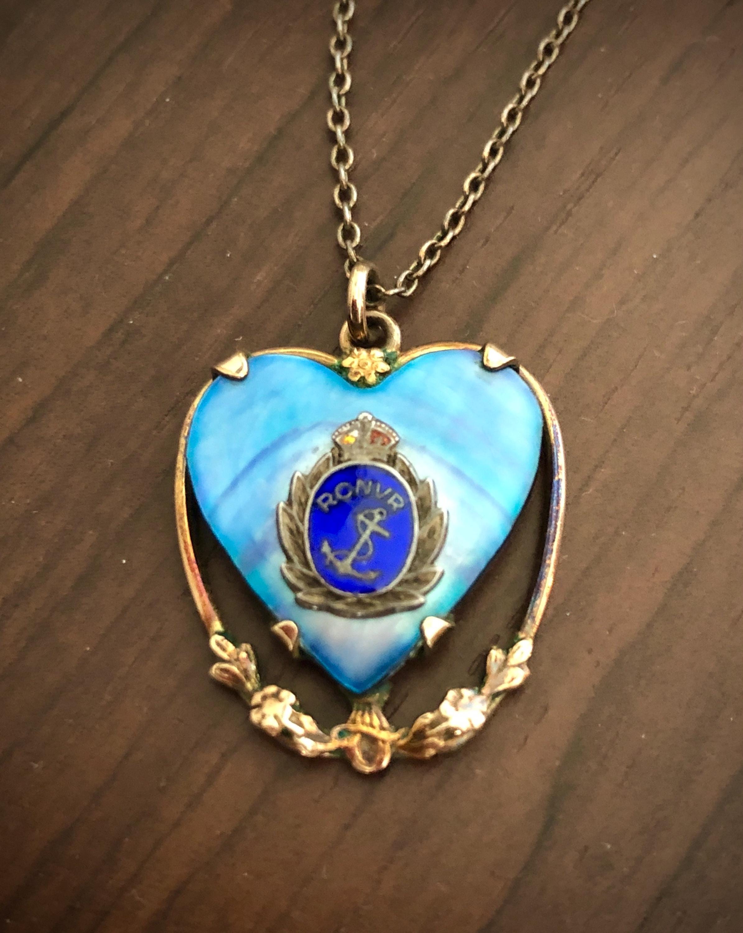 SALE Rare WWII Sweetheart Jewelry RCNVR Pendant/necklace 40's Gold
