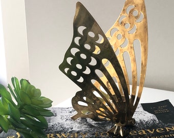 Vintage Butterfly Candle Holder Brass Home Decor