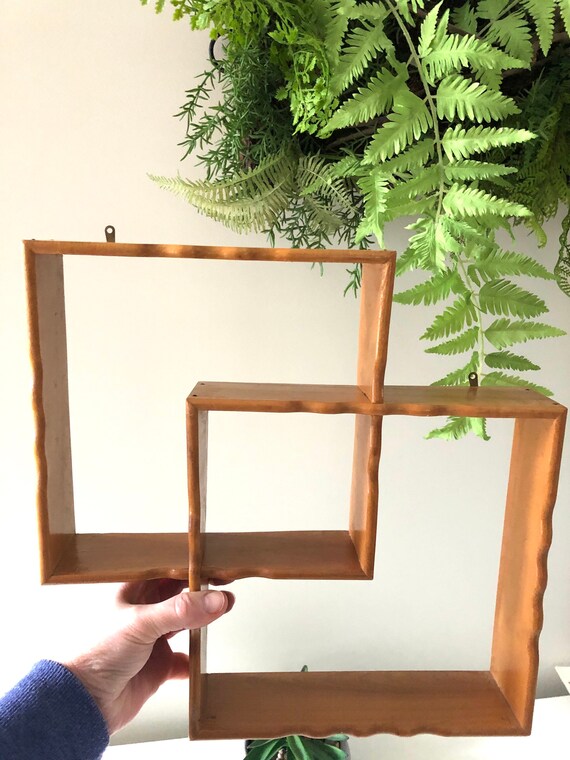 Vintage Wooden Shadow Box Shelves Wall Hanging Retro Mod Etsy