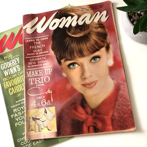 SALE 1965 WOMAN Magazine April Worlds Greatest Weekly Britain Advertisements Retro Home Decor *Free Shipping With Second Purchase*