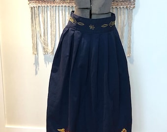 80’s Andrew Gaye Vintage Denim Skirt Prairie Style Western Style Size 5/6