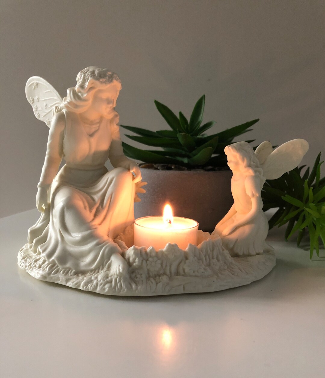 Vintage Fairy Figurines Candle Holder PARTYLITE Ariana Ivory Etsy