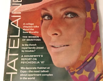 Vintage 60’s Chatelaine Magazine June 1967 Issue Advertisement/Recipes/Fashion RETRO *Free Shipping With Second Purchase*
