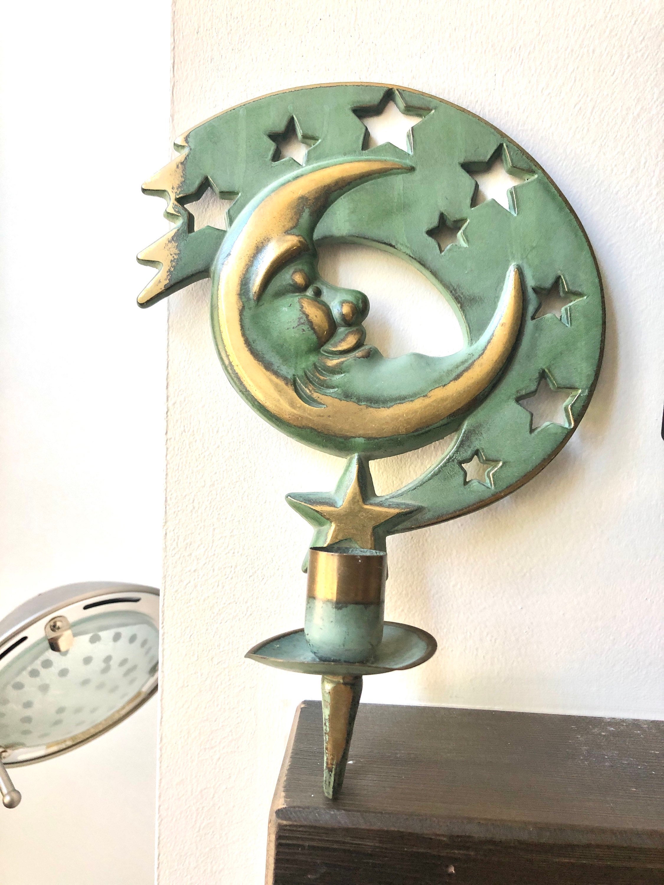 Vintage Bohemian Candle Holder Celestial Moon Patio Decor 90s Etsy UK