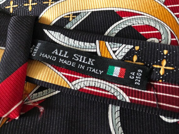 SALE 80's Handsome Silk Italian Tie Beautiful Des… - image 3