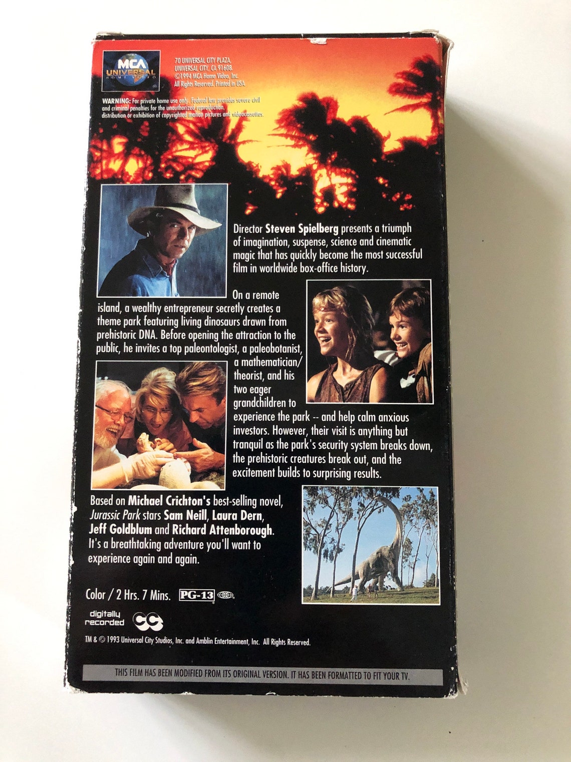 Vintage Jurassic Park 1993 VHS Original Adventure Movie Half Etsy