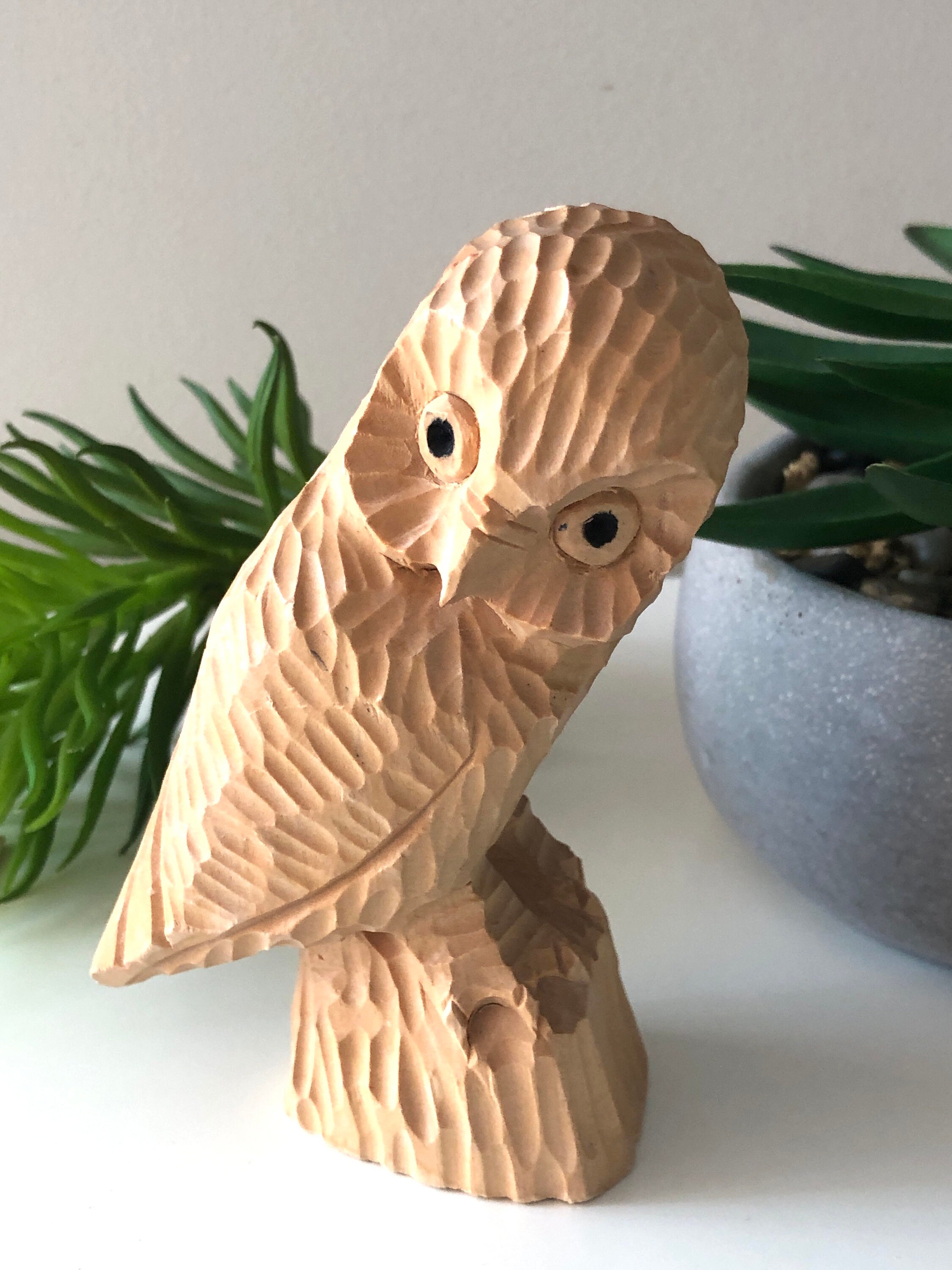 Sculpture Atelier Noel Guay Signed Hand Carved Owl Artist St-Jean Port-Joli Quebec *Free Shipping Wi