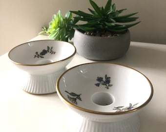 VENTA Par de candelabros Bing y Grondahl Dinamarca Royal Copenhagen firmados B&G pintados a mano n.° 224 ¡Magnífico estado!