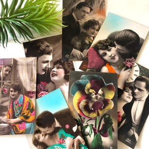 7 Romantic Postcards 1930’s Photography Collectible