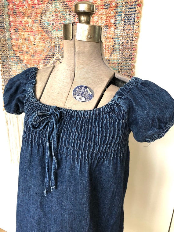 Vintage Denim Dress 80s Casual Wear Fits S M Casual Wear Etsy Israel