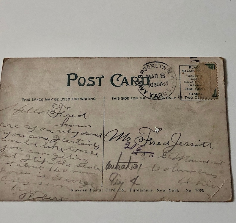 Vintage New York Firefighters Brooklyn Postcard 1905 Navy Yard History