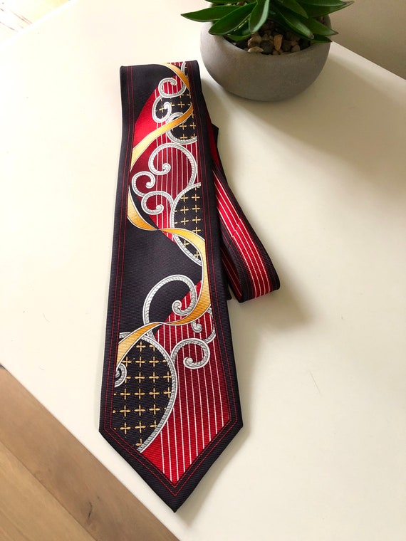 SALE 80's Handsome Silk Italian Tie Beautiful Des… - image 6