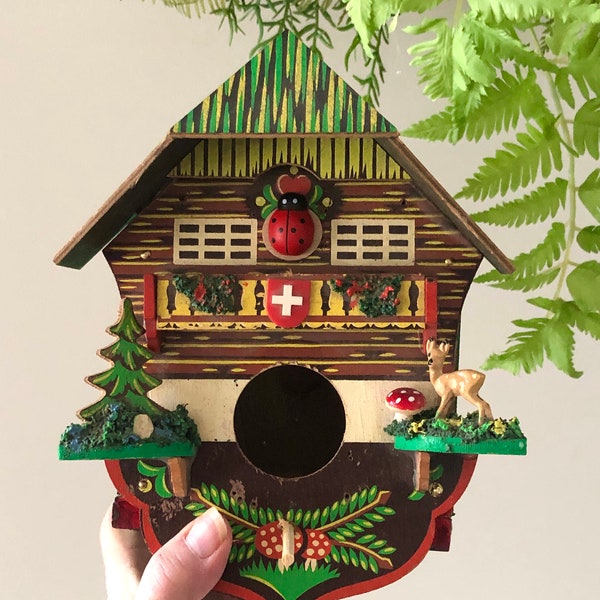 SALE Vintage Swiss Wooden Bird House