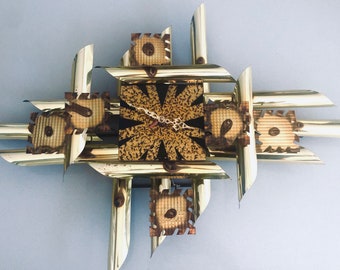 2個セットウォールアート 金属モダンアート Stephen Chun MCM Stephen Chun Brutalist Brass & Copper Abstract Wall Art