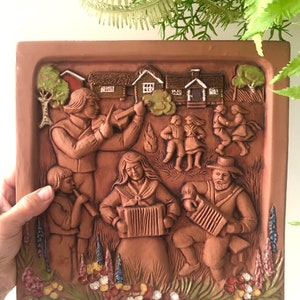 JIE GANTOFTA Sweden Ceramic Wall Plaque Vintage #217 Swedish Folk Art Excellent!